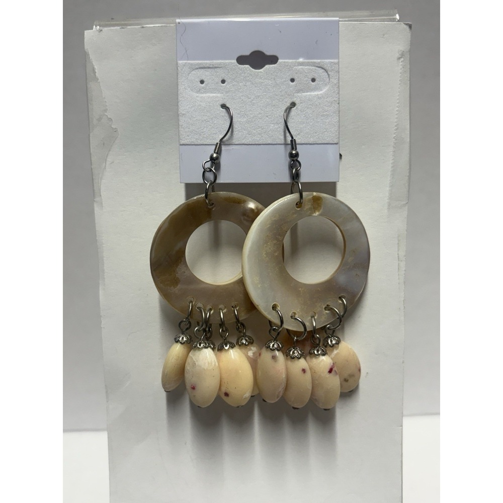 Earrings‎ Faux Shell Art Beads Dangle Beach Bohemian pierced boho